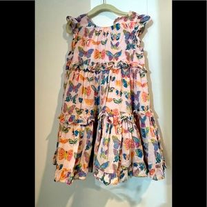 Adorable pink butterfly print dress. Poofy skirt. Crewcuts. Size 5. Great cond.